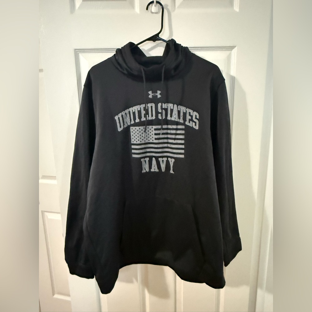 Size 2XL Under Armour Black United States Navy Pullover Sweatshirt